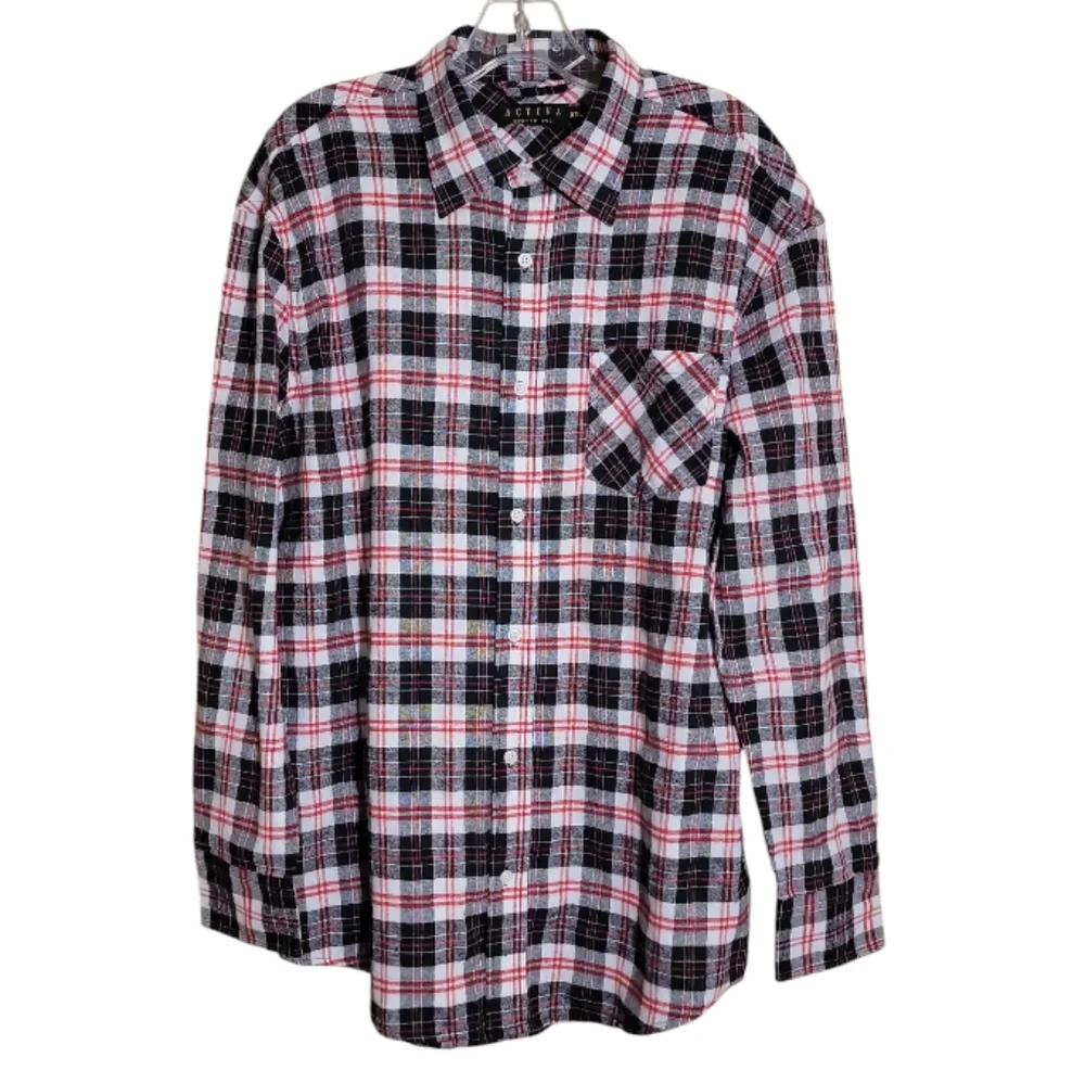 Activa Sports plaid flannel shirt meb's XXL button down long sleeve pocket
